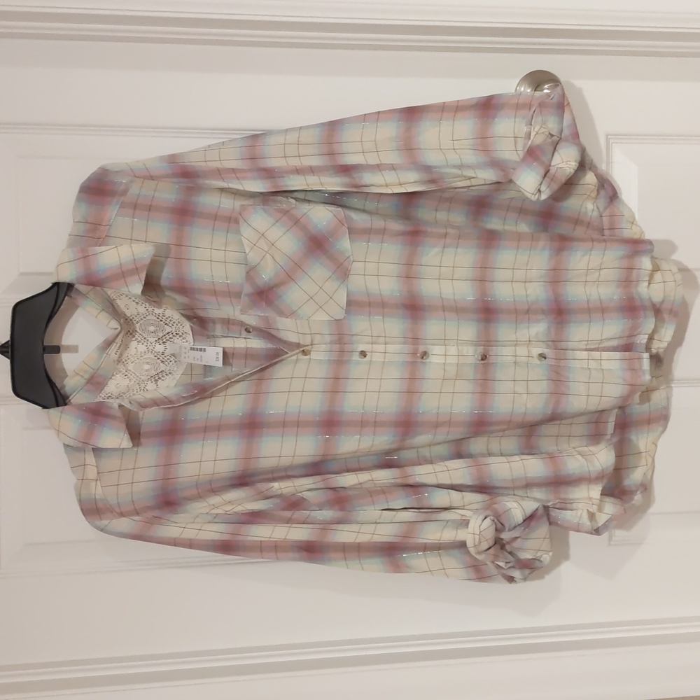 NWT Maurices Plaid Button Down 2X